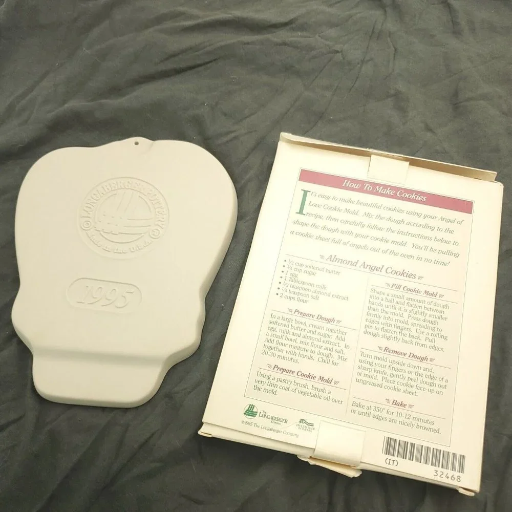 Longaberger Pottery Love The 1995 Angle Series Crispy Suger Cookie Mold